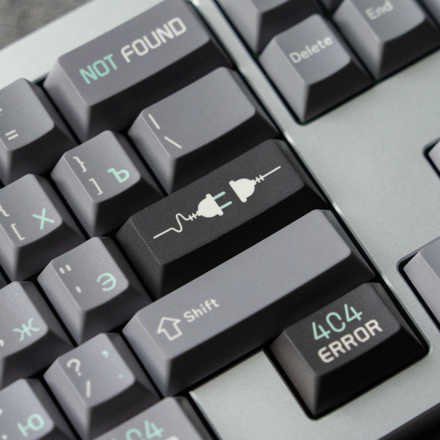 404 Error Keycaps Gray Black ANSI ISO