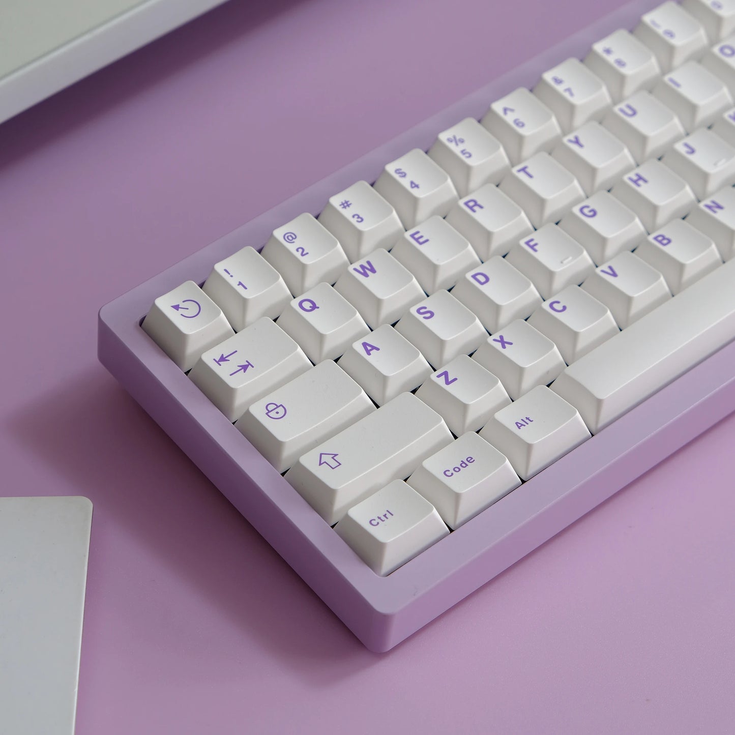 Purple on White ABS Doubleshot Cherry Keycaps
