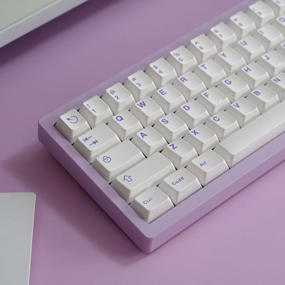 Purple on White ABS Doubleshot Cherry Keycaps