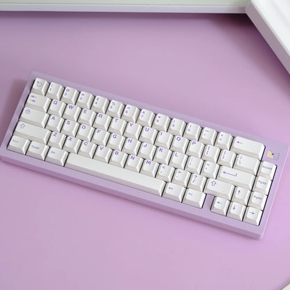 Purple on White ABS Doubleshot Cherry Keycaps