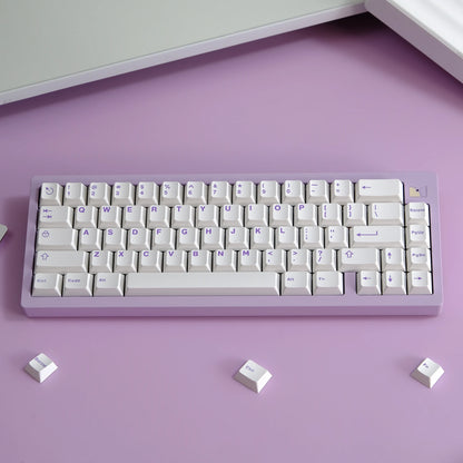 Purple on White ABS Doubleshot Cherry Keycaps