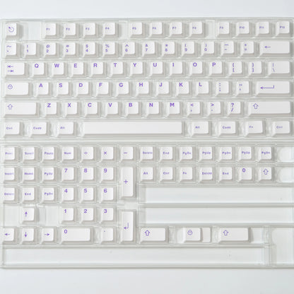 Purple on White ABS Doubleshot Cherry Keycaps