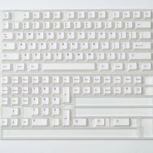 Purple on White ABS Doubleshot Cherry Keycaps