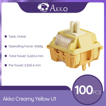 Akko Creamy Yellow U1 Switches 100 броя