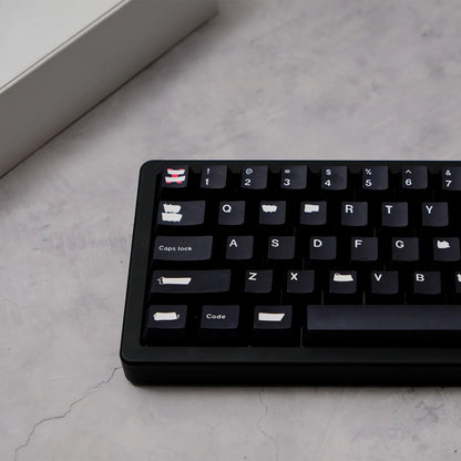 Redacted Black PBT Keycaps Doubleshot 150 броя Капачки за Механична Клавиатура - TypeHero