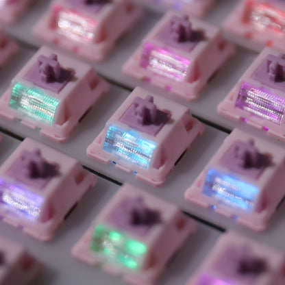 IKEYX Purple Bunny v2 Light Tactile Switches Суичове за Механична Клавиатура Леко Тактилни (90 броя) - TypeHero