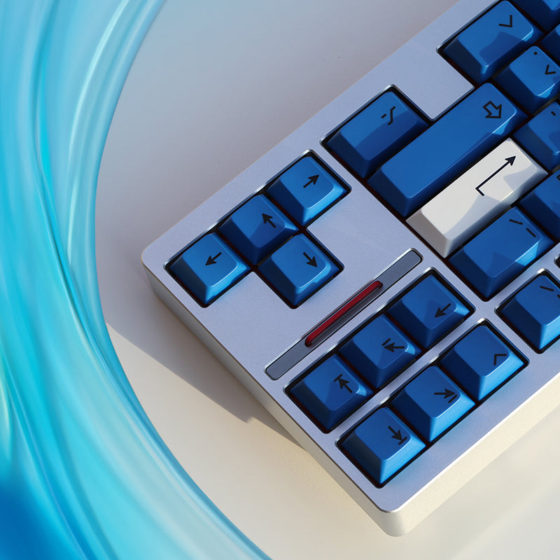 Black on Blue PBT Keycaps – Cherry Profile, 152 Броя