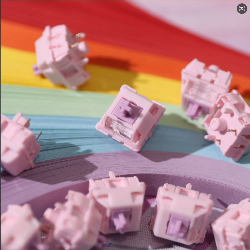 IKEYX Purple Bunny v2 Light Tactile Switches Суичове за Механична Клавиатура Леко Тактилни (90 броя) - TypeHero