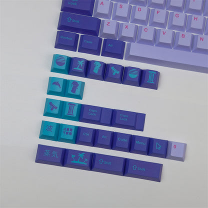 Synth Retro-Futuristic PBT Keycaps Капачки за Механична Клавиатура (129 броя) - TypeHero