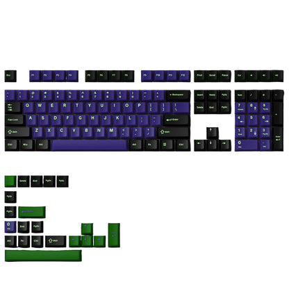 Neon Nights Purple and Green PBT Keycaps (129 броя) Капачки за Механична Клавиатура - TypeHero