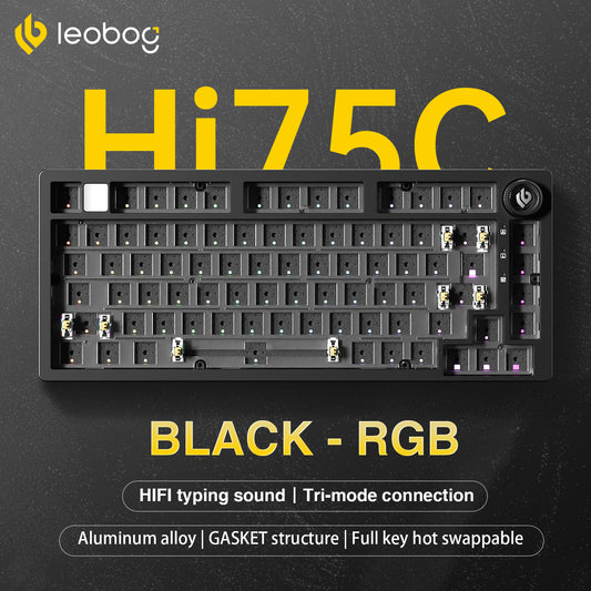 Leobog HI75, 75% Compact Aluminum Mechanical Keyboard with Aluminum Volume Knob