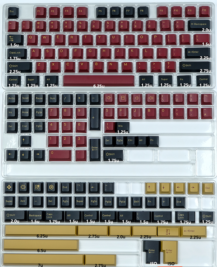 Red Samurai PBT Doubleshot Cherry Капачки за Механична Клавиатура