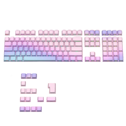 Pastel Gradient PBT Side Print DoubleShot Keycaps 124 броя Капачки за Механична Клавиатура със Страничен Принт Пастелени Цветове - TypeHero