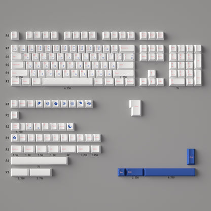 Pink and Blue White PBT Keycaps Cherry Profile - TypeHero