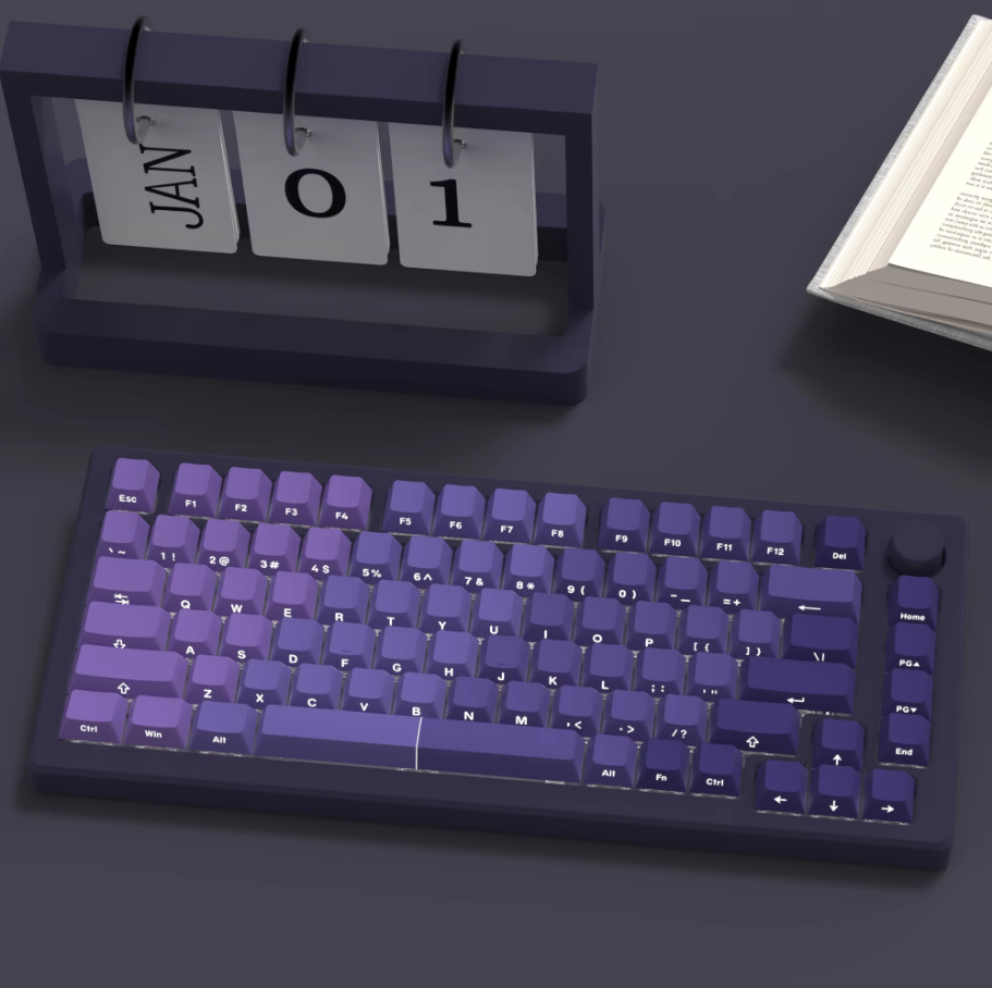 Purple Gradient PBT Doubleshot Cherry Капачки за Механична Клавиатура