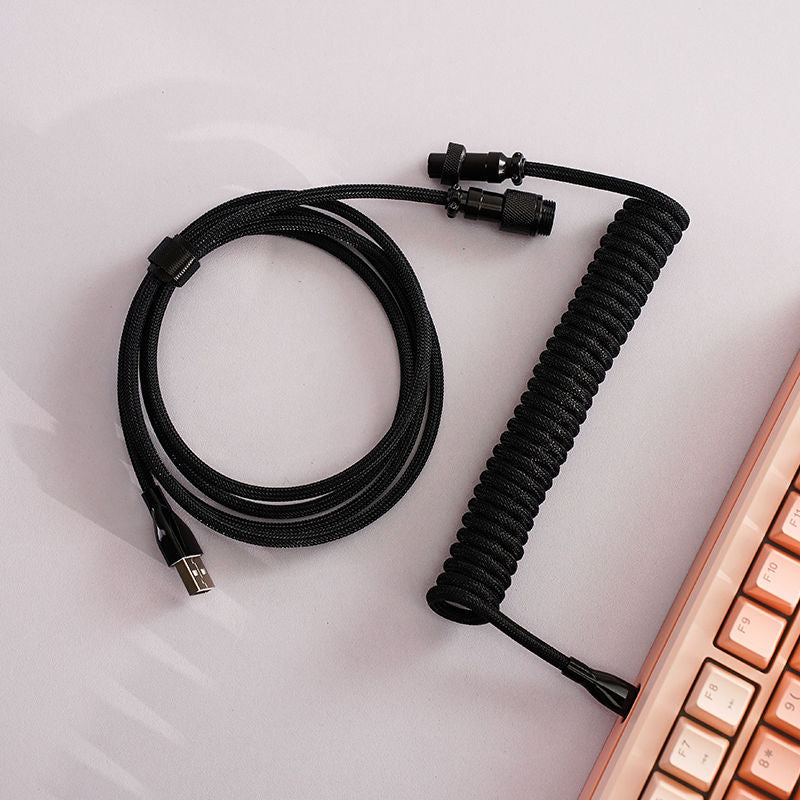 TypeHero Premium Coiled Навит Авиаторен Кабел USB-A към USB-C - TypeHero